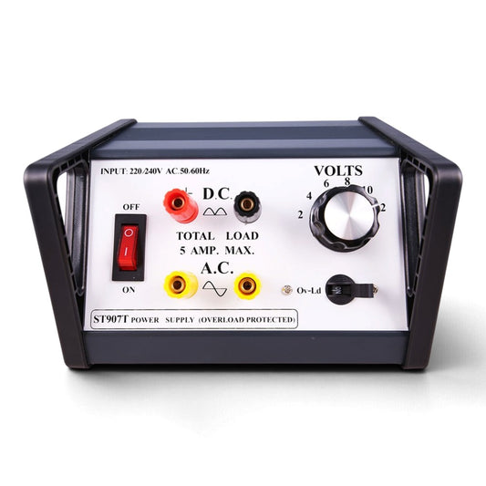 44PSM5 student laboratory power supply with selectable 2–12V AC/DC output and 5A capacity