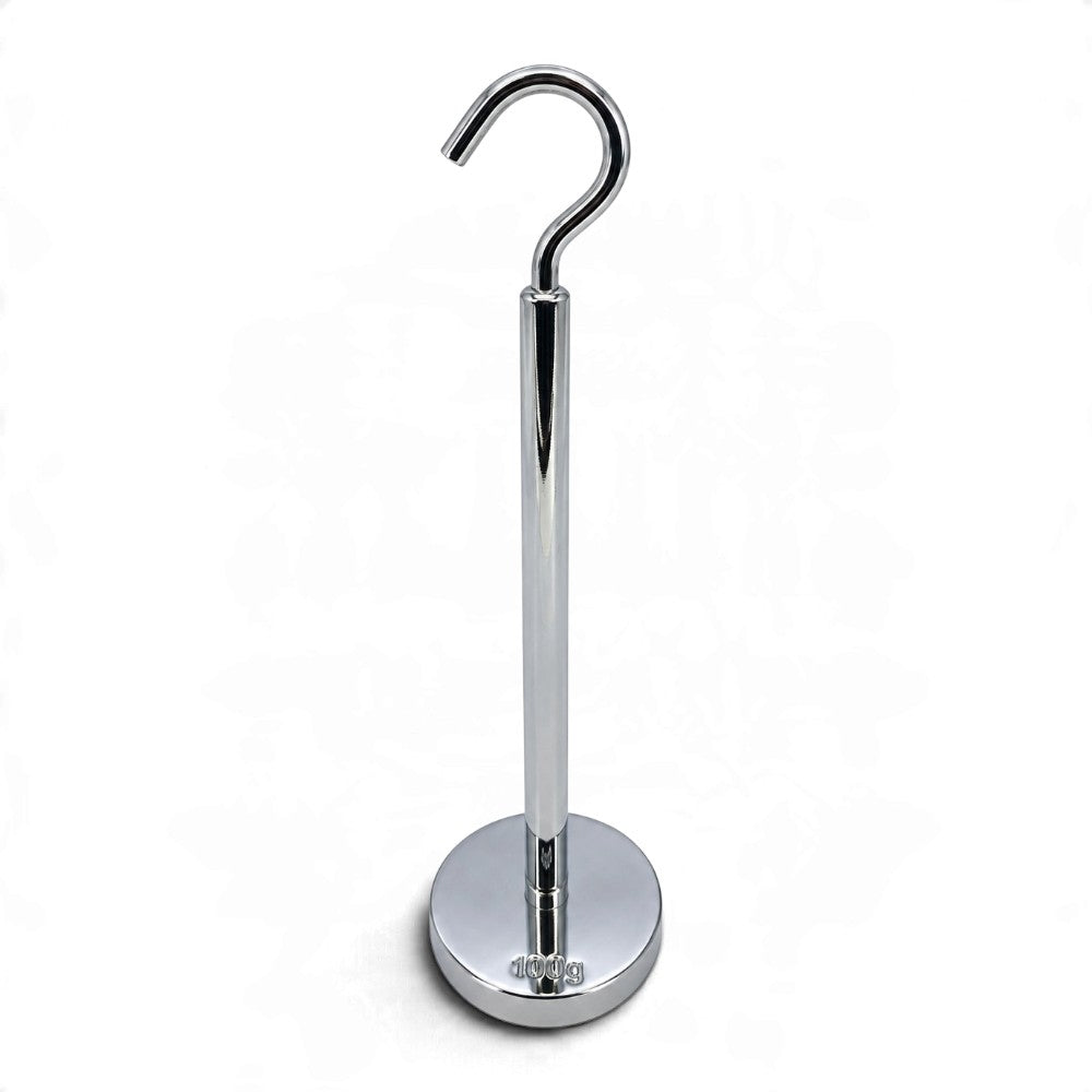 100g chrome-plated slotted mass hook carrier with 6mm spindle