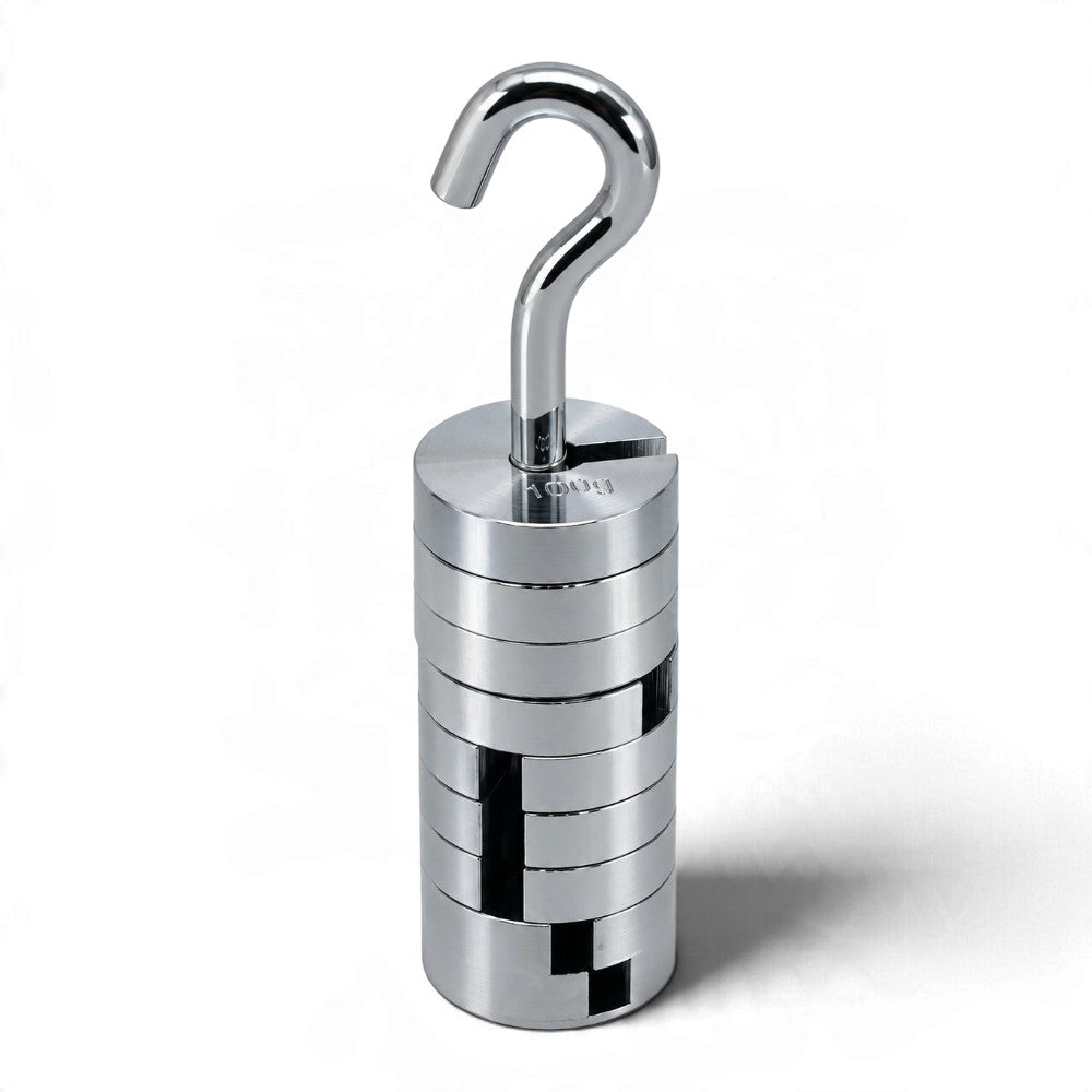 50 g chrome-plated brass slotted mass set with hook and nine 5 g weights