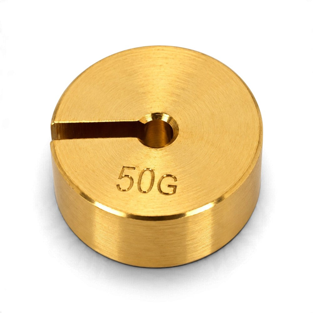 Single 50 g brass slotted mass for 4 mm carrier