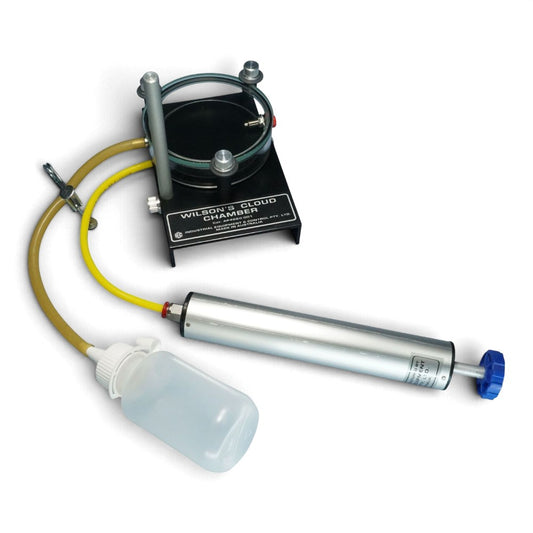 IEC AP4660-001 Wilson's expansion cloud chamber with hand-operated vacuum pump for observing alpha particle tracks