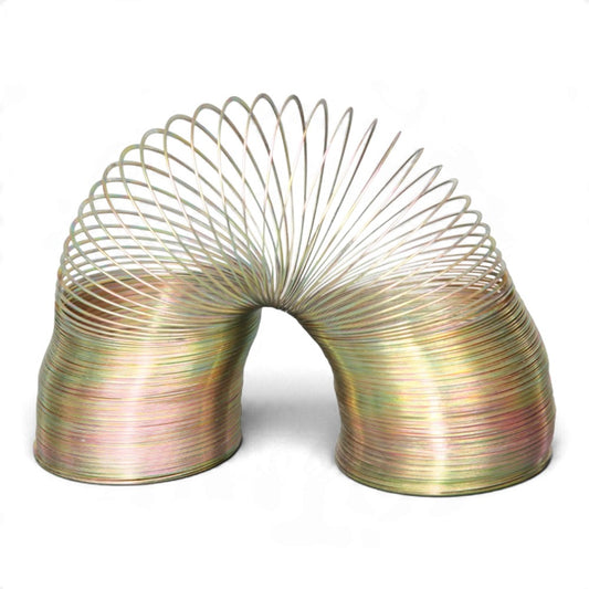 Mega-Super Slinky metal spring made from flat-section steel wire for classroom wave demonstrations