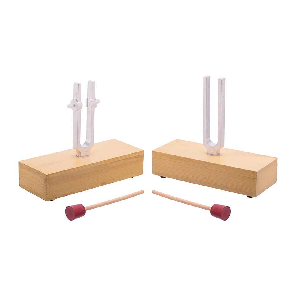 Tuning Forks with Resonance Boxes – Superior Model, Set of 2 (256 Hz Adjustable)