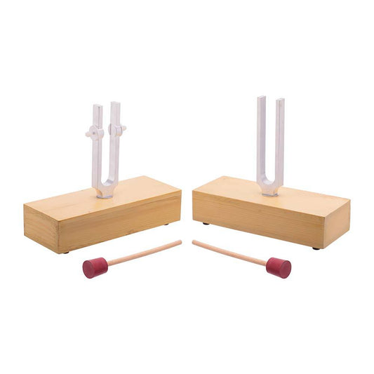 Tuning Forks with Resonance Boxes – Superior Model, Set of 2 (256 Hz Adjustable)