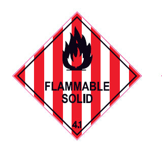 DG Self-Adhesive Label Flammable Solid 4.1, 240 x 240mm