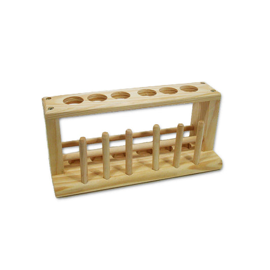 Test Tube Rack Wooden 6-Place with Pegs