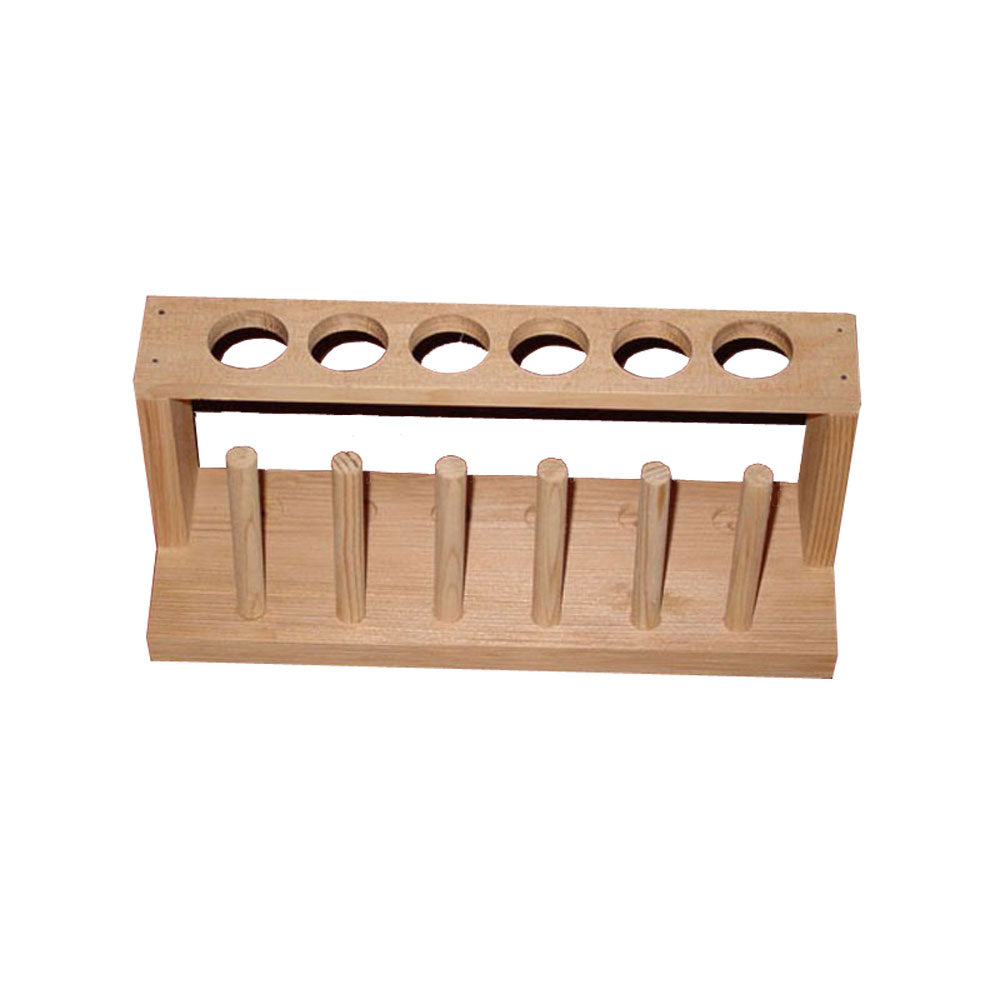 Test Tube Rack Wooden 6-Place with Pegs Economy