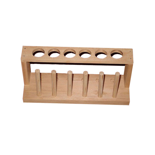 Test Tube Rack Wooden 6-Place with Pegs Economy