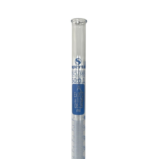 50ml Modular Glass Burette Class A 0.05ml PTFE Stopcock with Jet (49BURAG50)