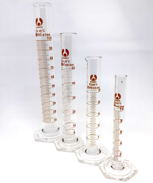 Measuring Cylinder Glass - Hex Base - BOMEX 50ml +/-0.5ml
