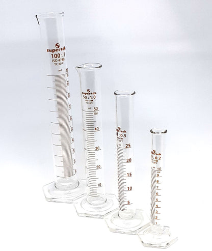 Measuring Cylinder Glass - Hex Base - SUPERTEK 5ml +/-0.1ml