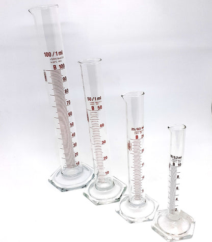 Measuring Cylinder Glass - Hex Base - MARIENFELD 500ml +/-5ml