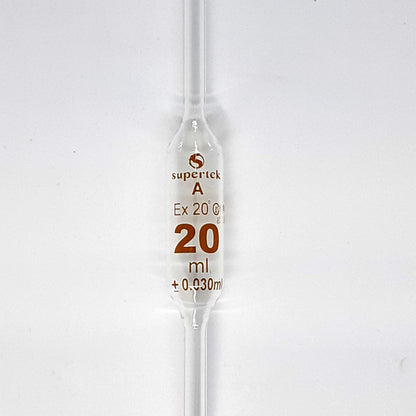 Volumetric Pipette A-Grade  20ml, Supertek